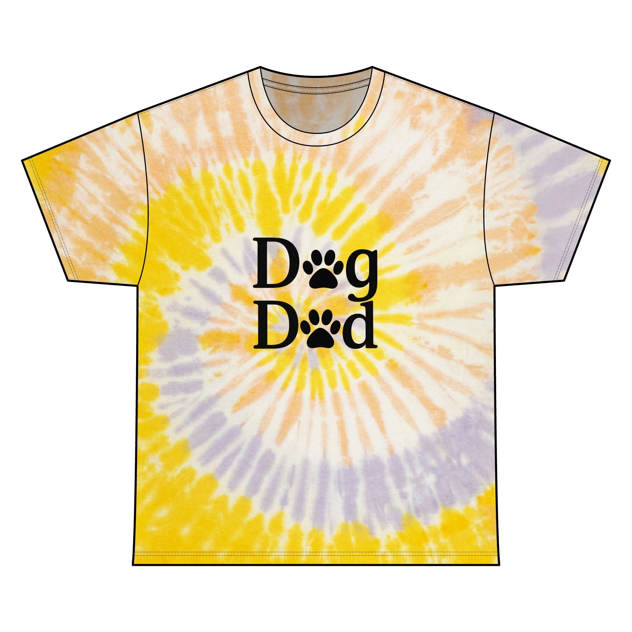 Dog Dad Spiral Tie Dye Tee Unisex Cotton T-Shirt Sizes Small - 2 XL (4 colors)